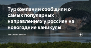 Туркомпании сообщили о самых популярных направлениях у россиян на новогодние каникулы