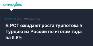 Турпоток в Турцию по итогам 2024 года может вырасти в пределах 5-6%