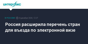 Россия расширила перечень стран для въезда по электронной визе