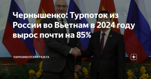 Чернышенко: в 2024 году турпоток из России во Вьетнам вырос почти на 85%