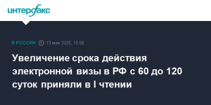 Госдума в первом чтении поддержала закон об увеличении срока действия электронной визы в РФ