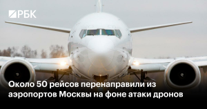 Массовая перенаправка рейсов в московском авиаузле из-за атак дронов